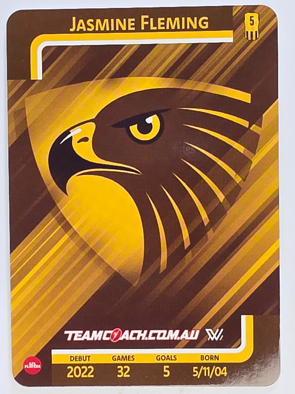 2025 AFLW TeamCoach | Silver Parallel #047 Jasmine Fleming | Hawthorn Hawks