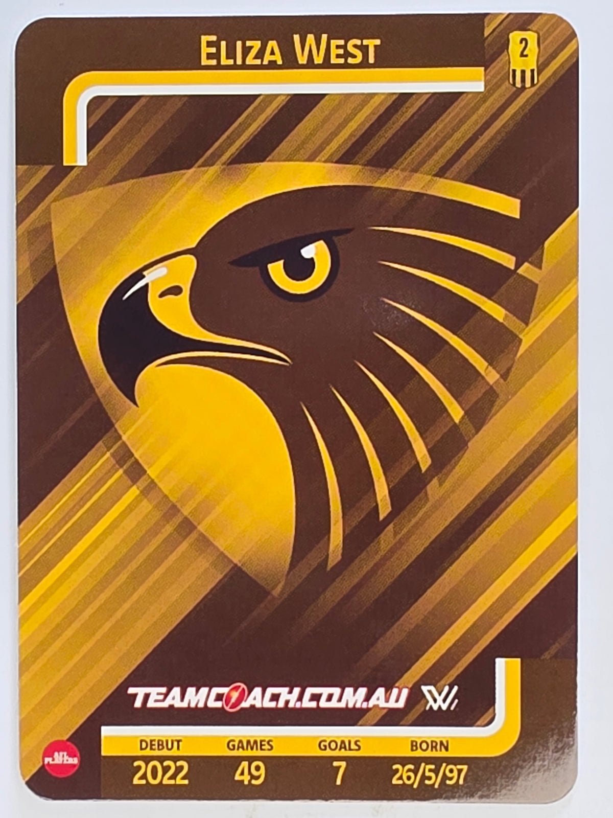 2025 AFLW TeamCoach | Silver Parallel #050 Eliza West | Hawthorn Hawks