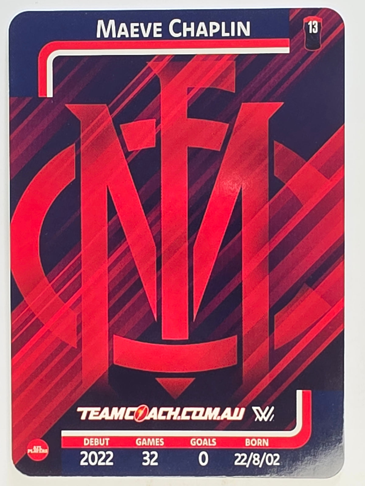 2025 AFLW TeamCoach | Silver Parallel #051 Maeve Chaplin | Melbourne Demons