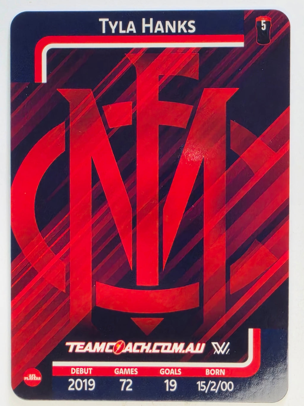 2025 AFLW TeamCoach | Silver Parallel #052 Tyla Hanks | Melbourne Demons