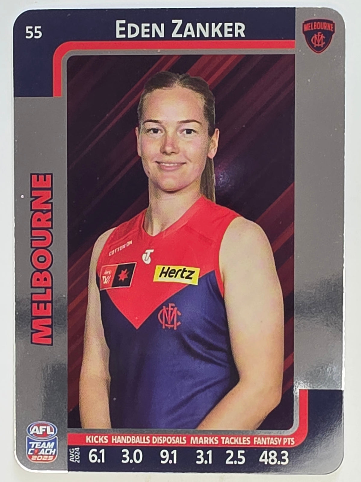 2025 AFLW TeamCoach | Silver Parallel #055 Eden Zanker | Melbourne Demons