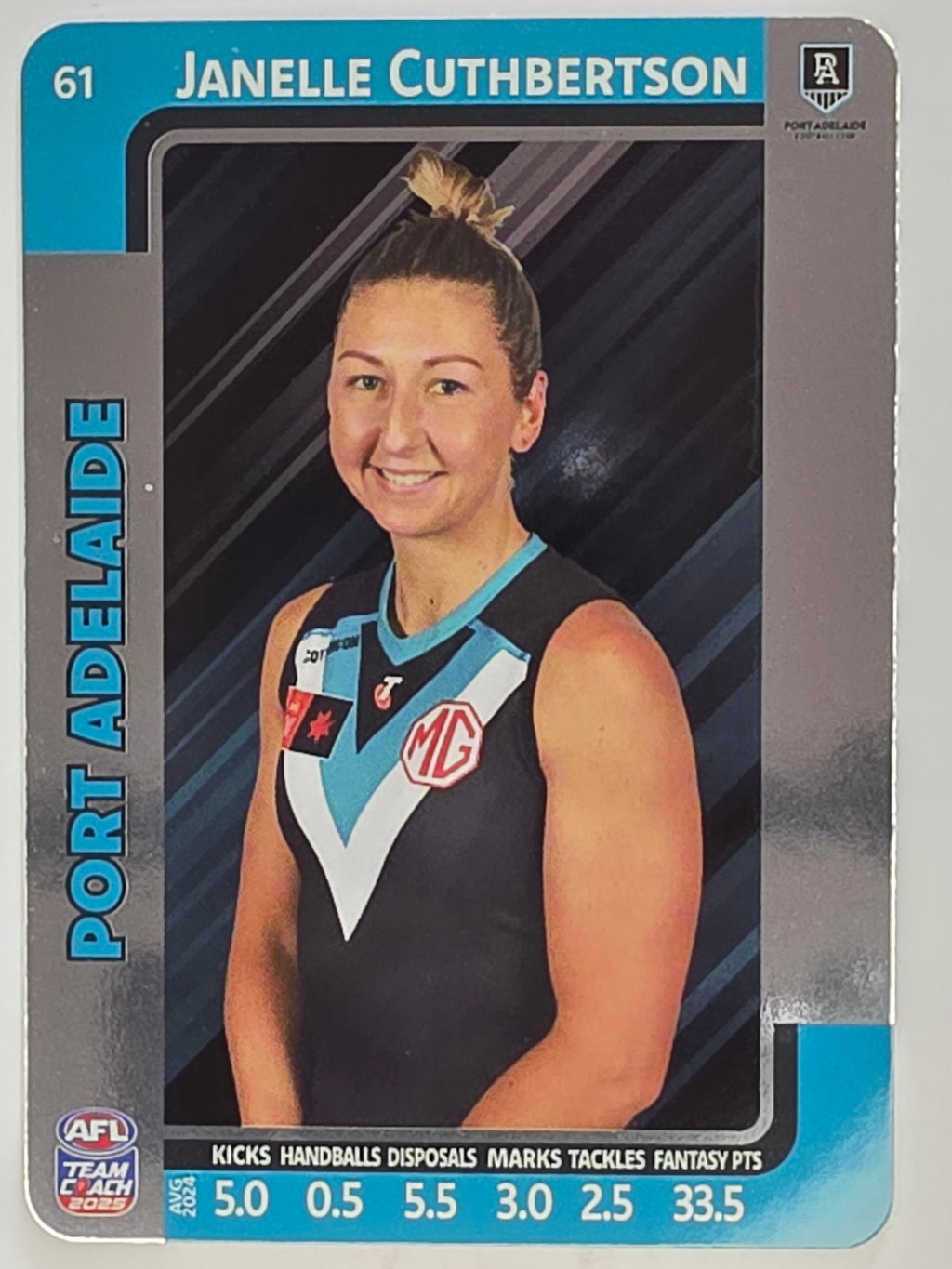 2025 AFLW TeamCoach | Silver Parallel #061 Janelle Cuthbertson | Port Adelaide Power