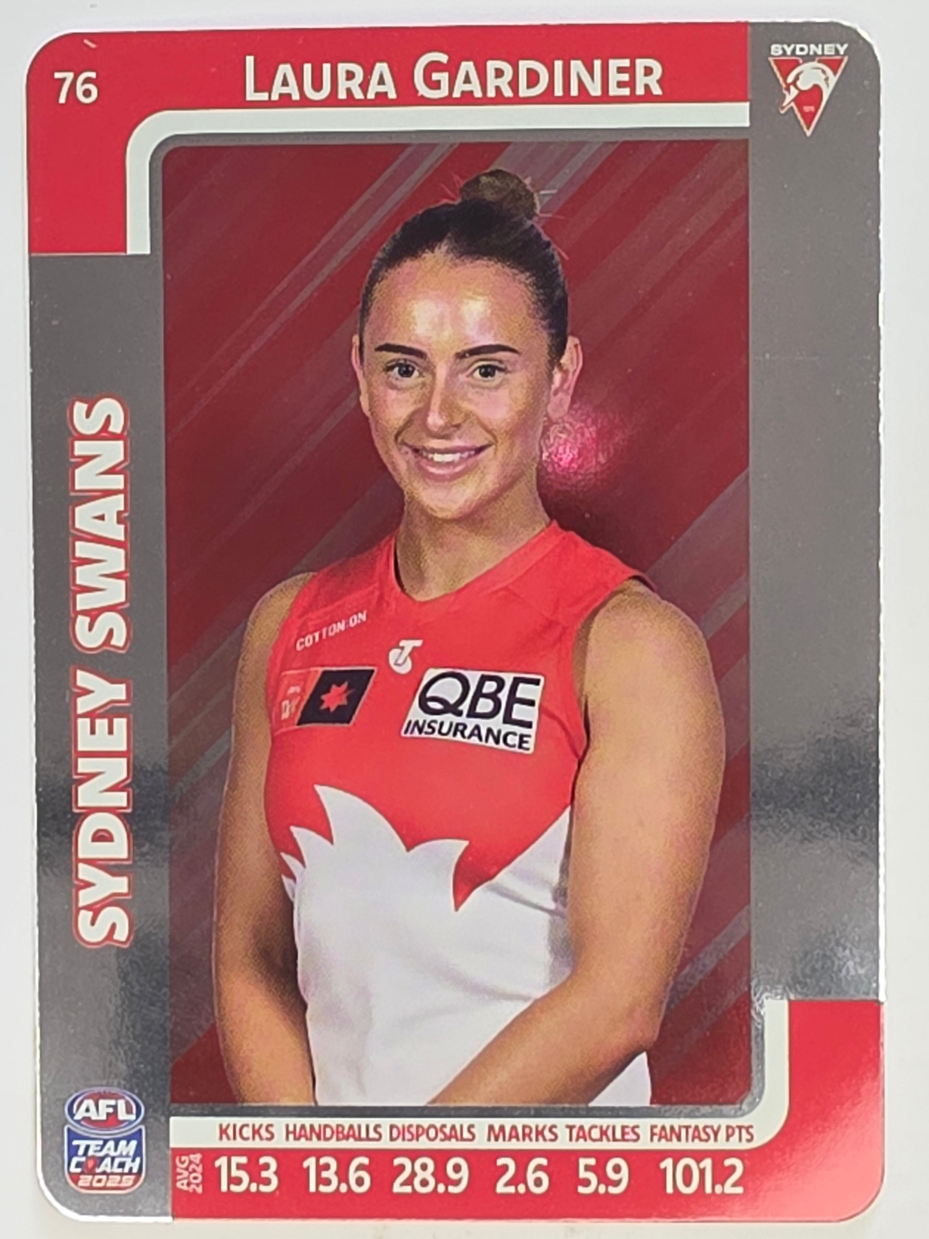 2025 AFLW TeamCoach | Silver Parallel #076 Laura Gardiner | Sydney Swans