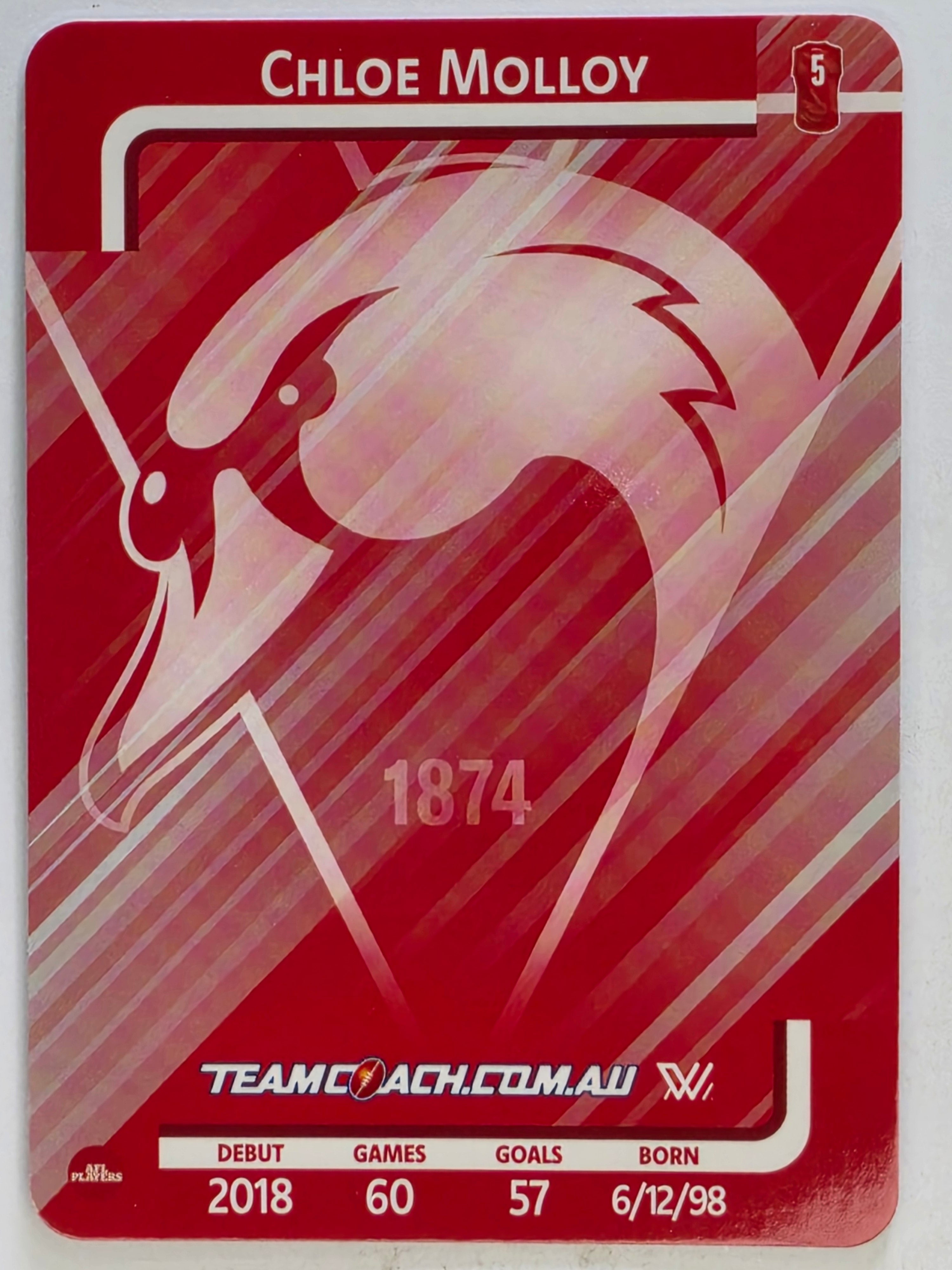 2025 AFLW TeamCoach | Silver Parallel #080 Chloe Molloy | Sydney Swans