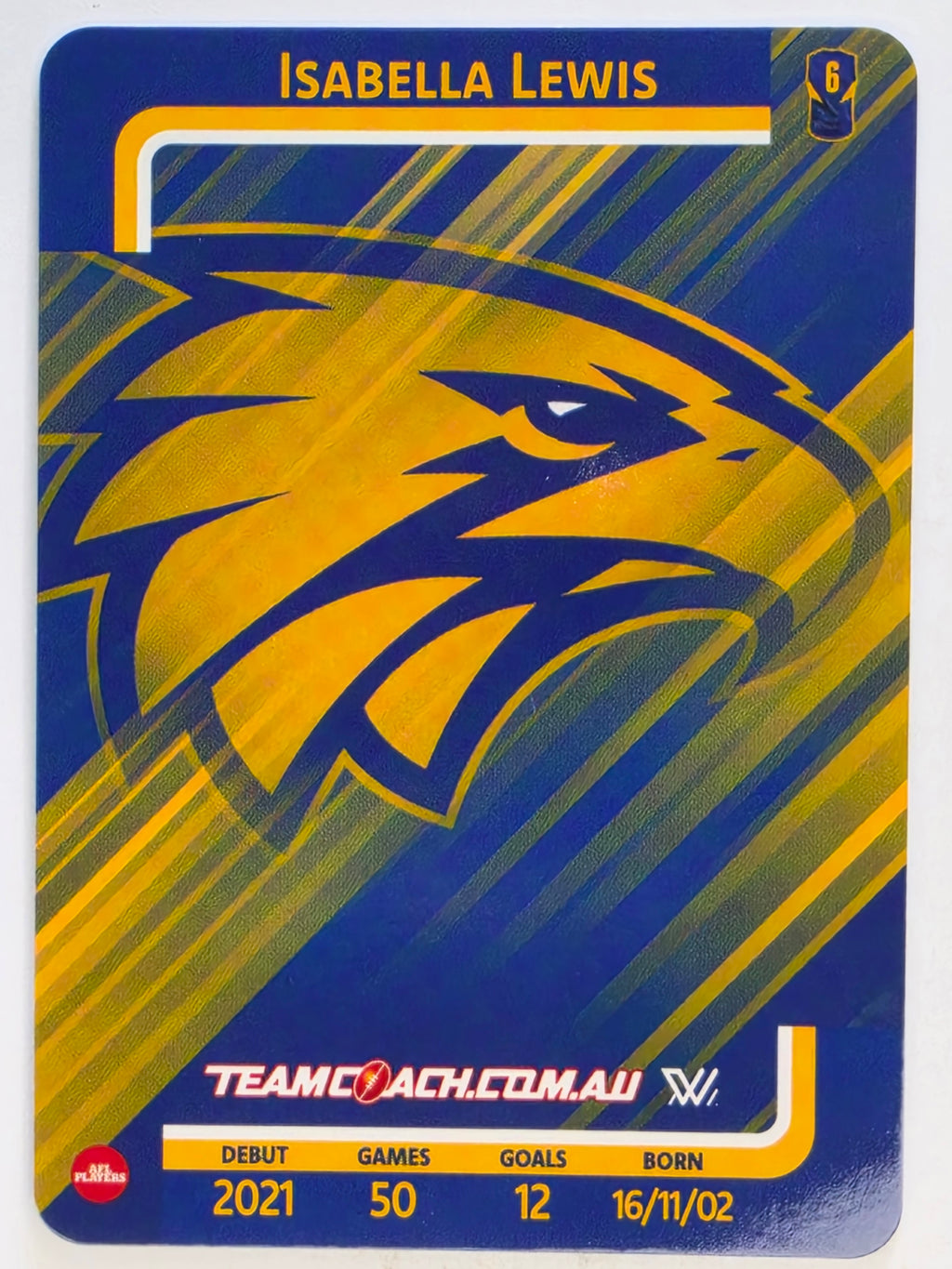 2025 AFLW TeamCoach | Silver Parallel #081 Isabella Lewis | West Coast Eagles