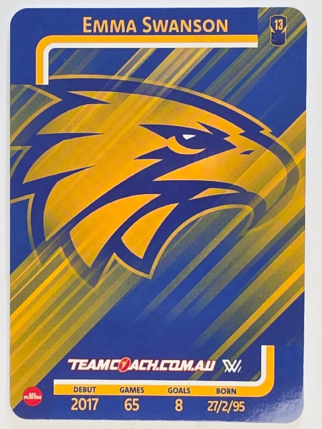 2025 AFLW TeamCoach | Silver Parallel #084 Emma Swanson | West Coast Eagles
