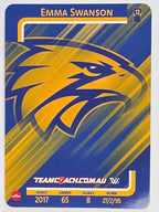 2025 AFLW TeamCoach | Silver Parallel #084 Emma Swanson | West Coast Eagles