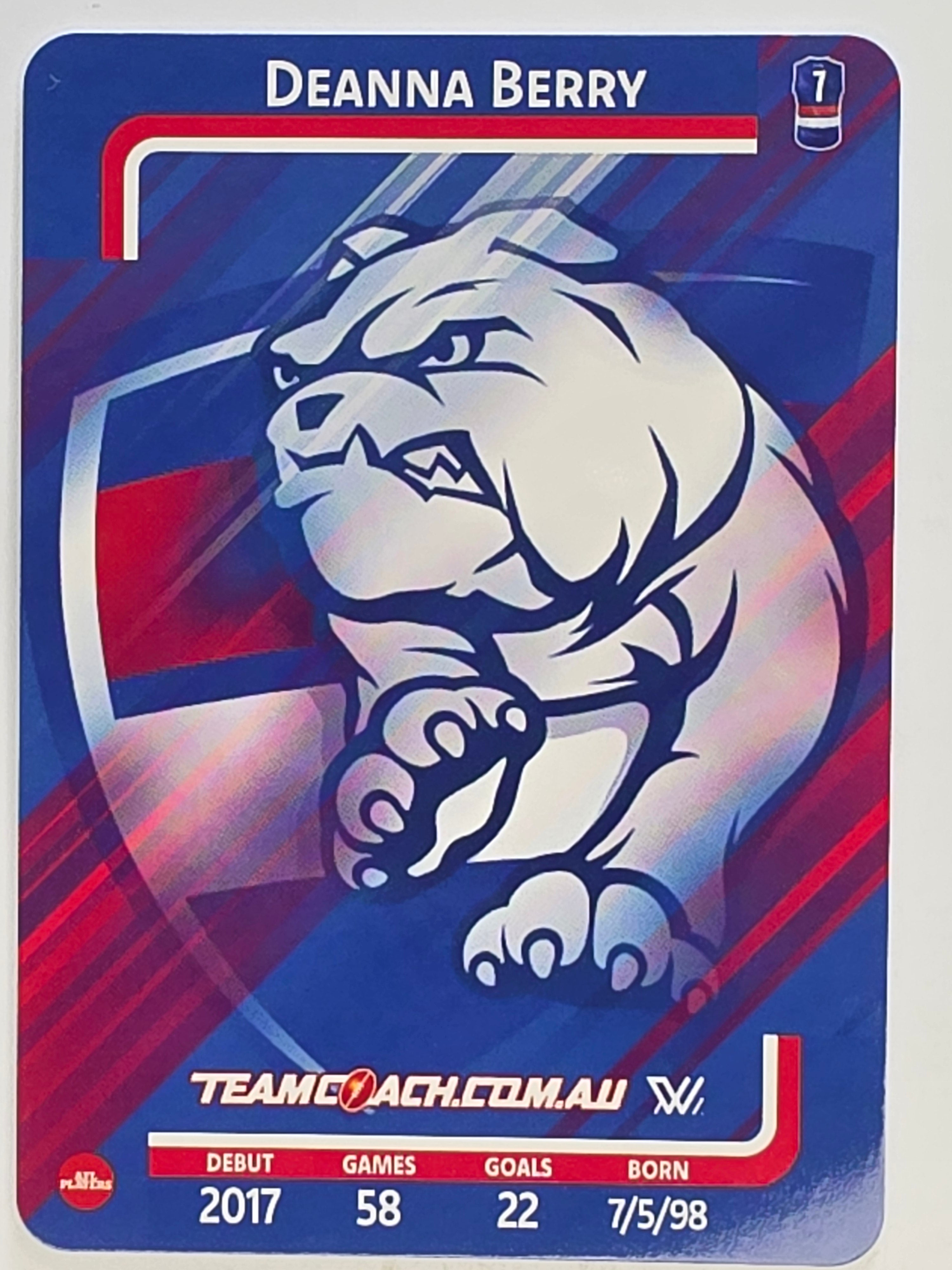 2025 AFLW TeamCoach | Silver Parallel #086 Deanna Berry | Western Bulldogs