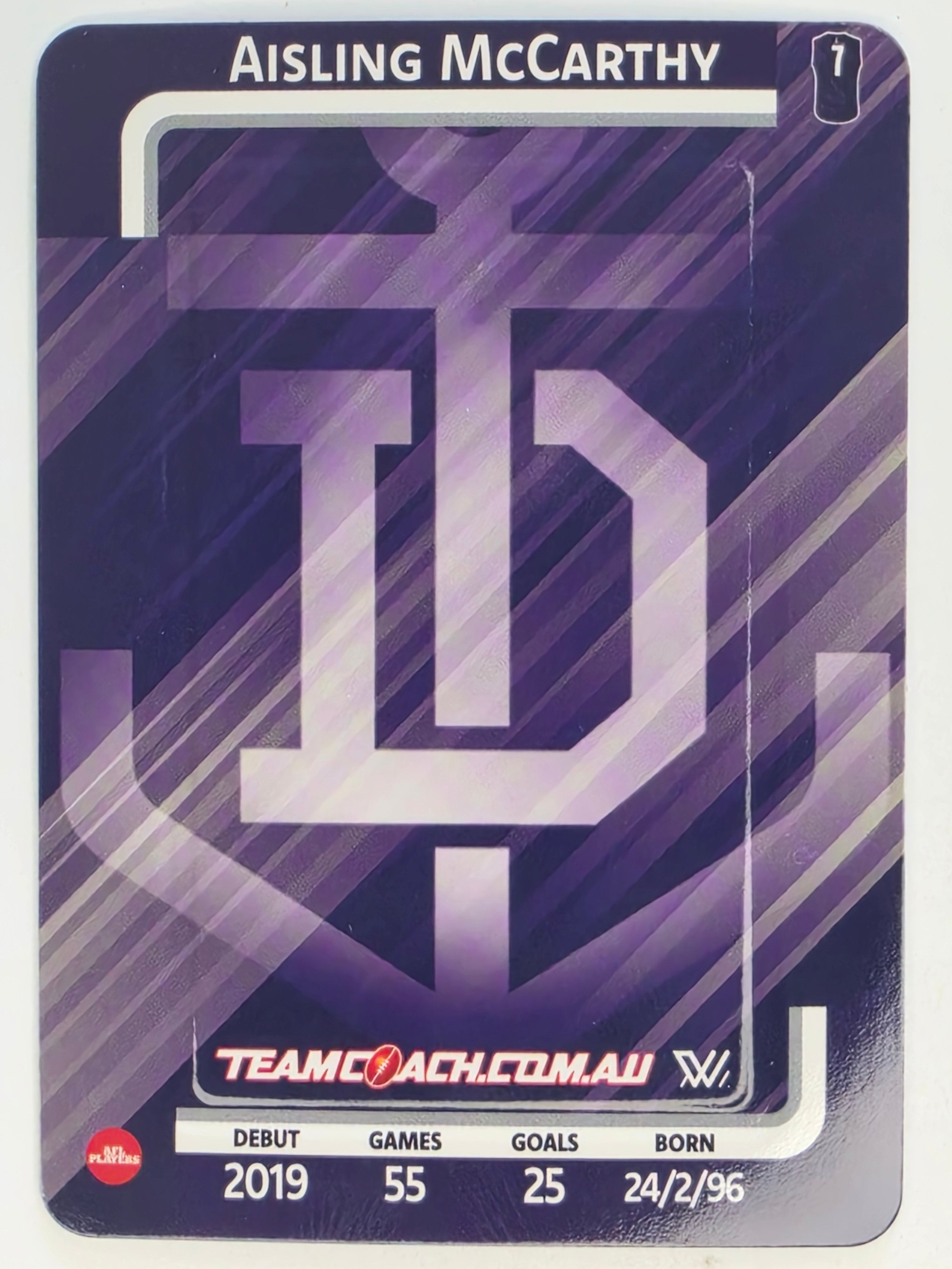 2025 AFLW TeamCoach | Blue Parallel #026 Aisling McCarthy | Fremantle Dockers