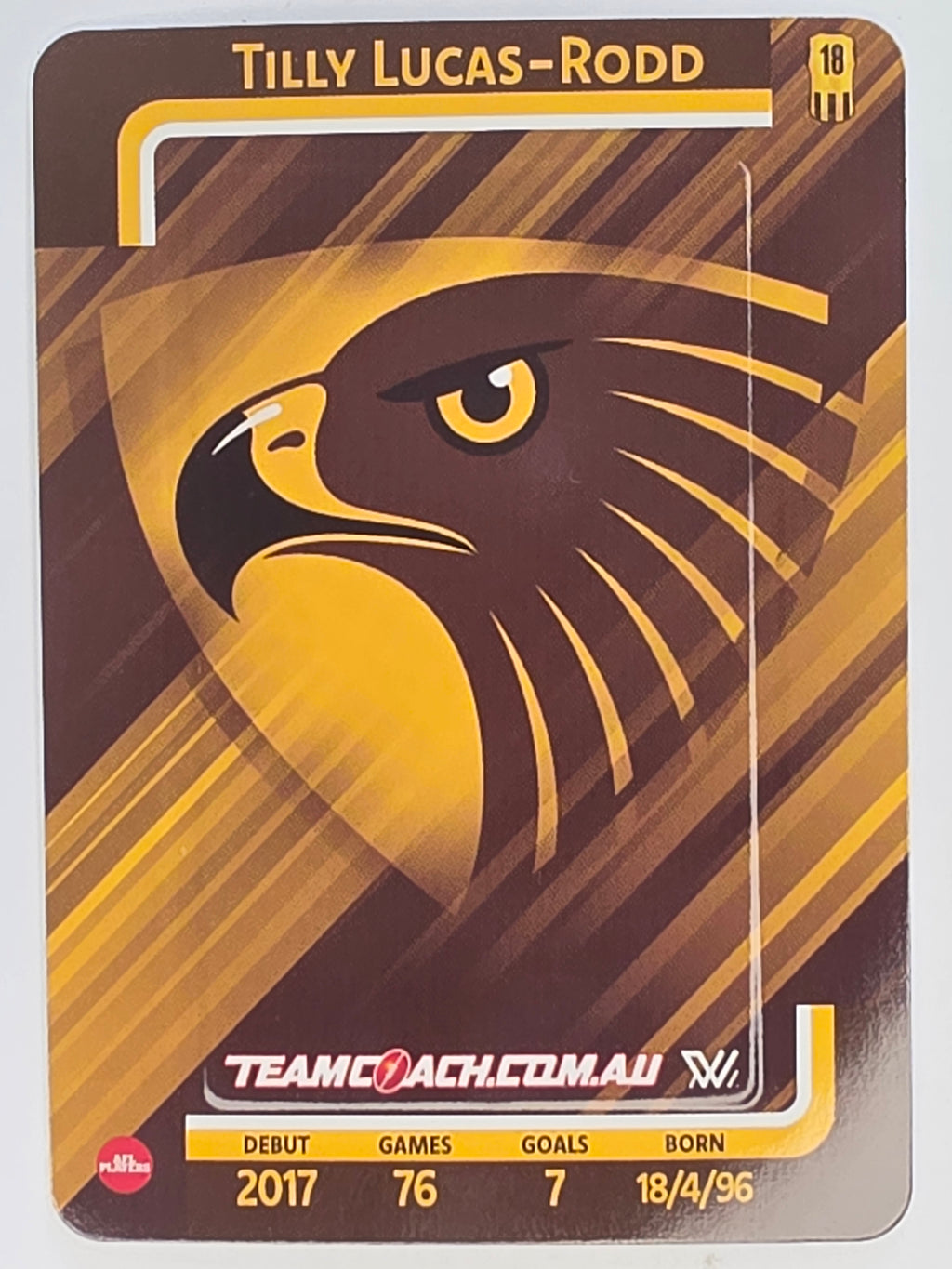 2025 AFLW TeamCoach | Blue Parallel #048 Tilly Lucas-Rodd | Hawthorn Hawks
