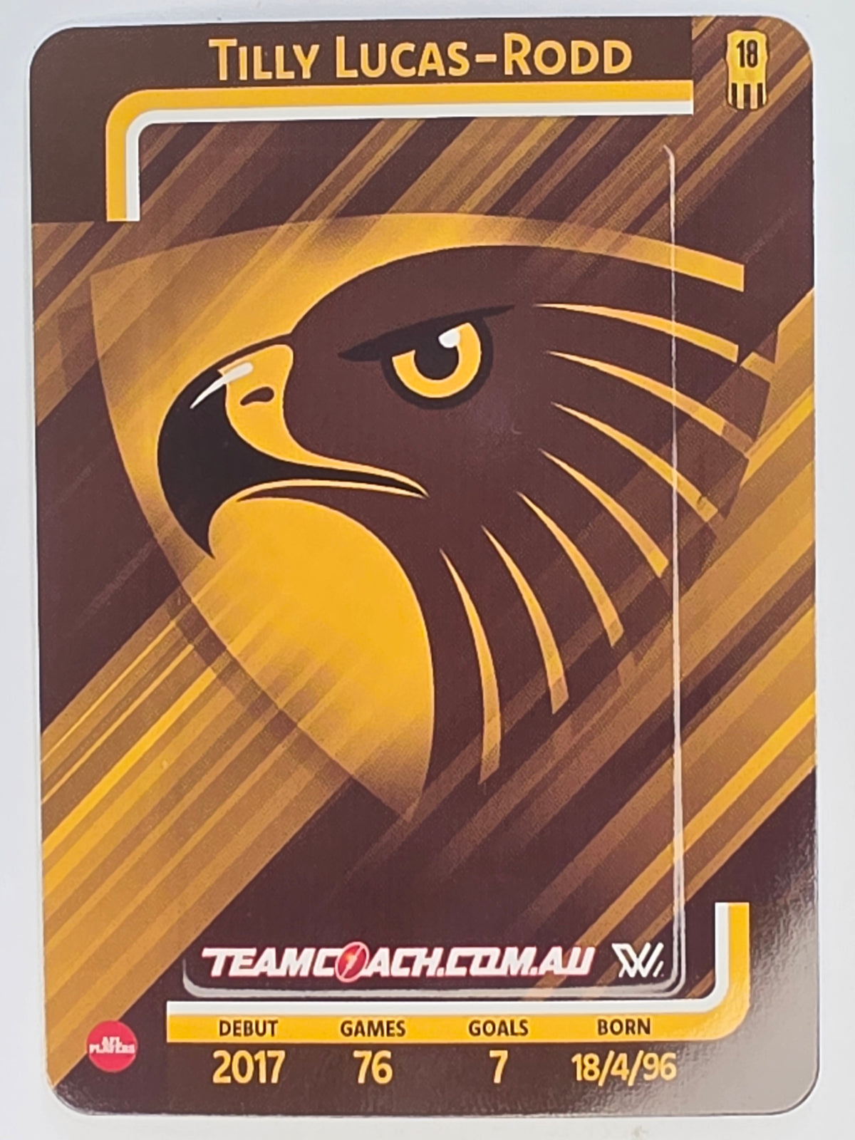 2025 AFLW TeamCoach | Blue Parallel #048 Tilly Lucas-Rodd | Hawthorn Hawks