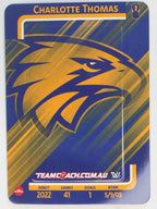 2025 AFLW TeamCoach | Blue Parallel #085 Charlotte Thomas | West Coast Eagles