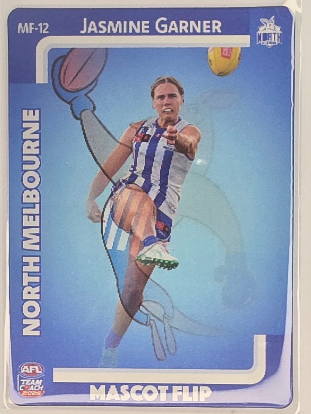 2025 AFLW TeamCoach | Mascot Flip #MF-12 Jasmine Garner | North Melbourne Kangaroos