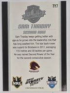 NRL 2012 Dynasty Promotional Card Team of the Year #TY7 Sam Thaiday Brisbane Broncos
