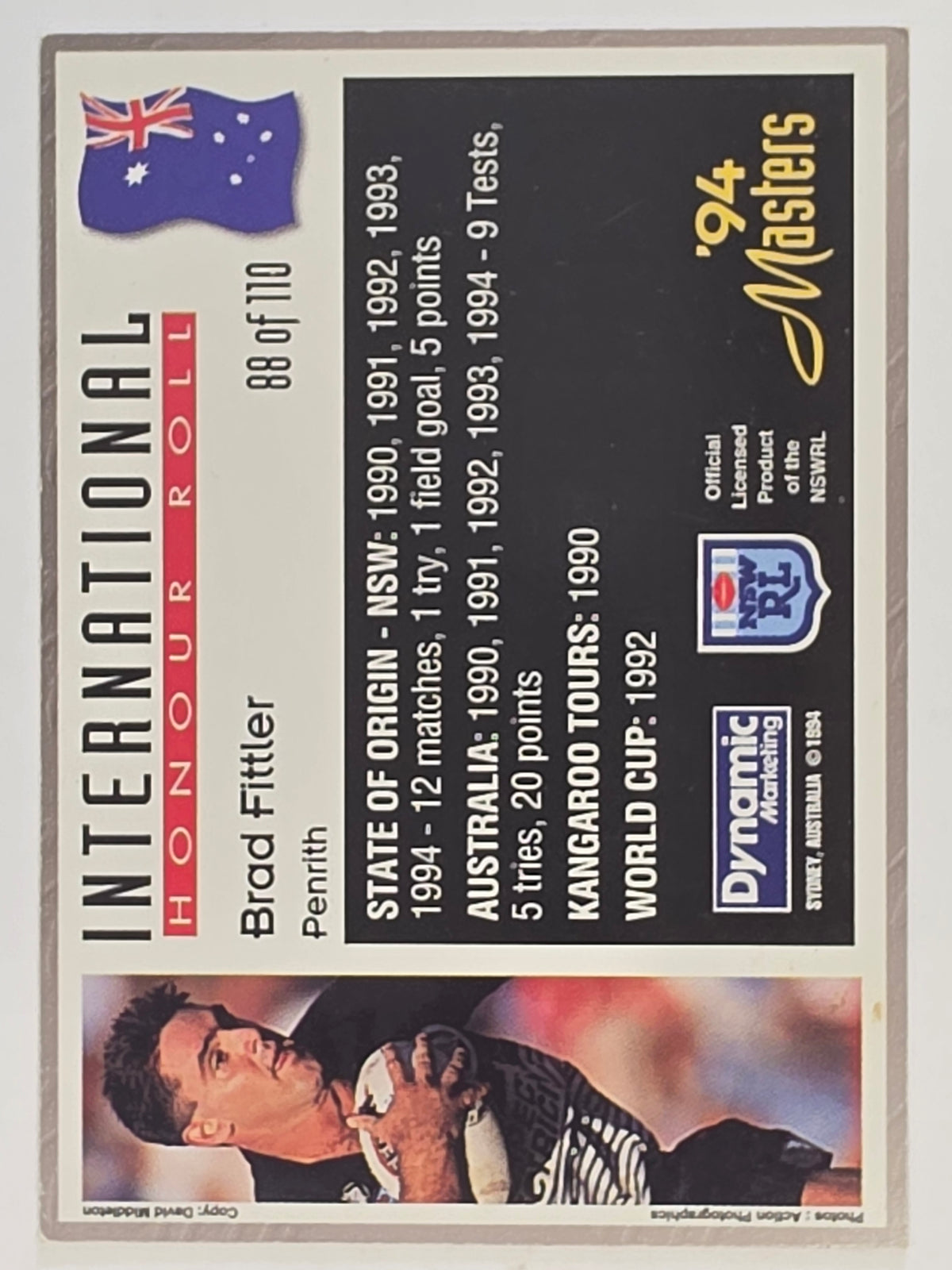 NRL 1994 Masters | #088 Brad Fittler | International Honour Roll