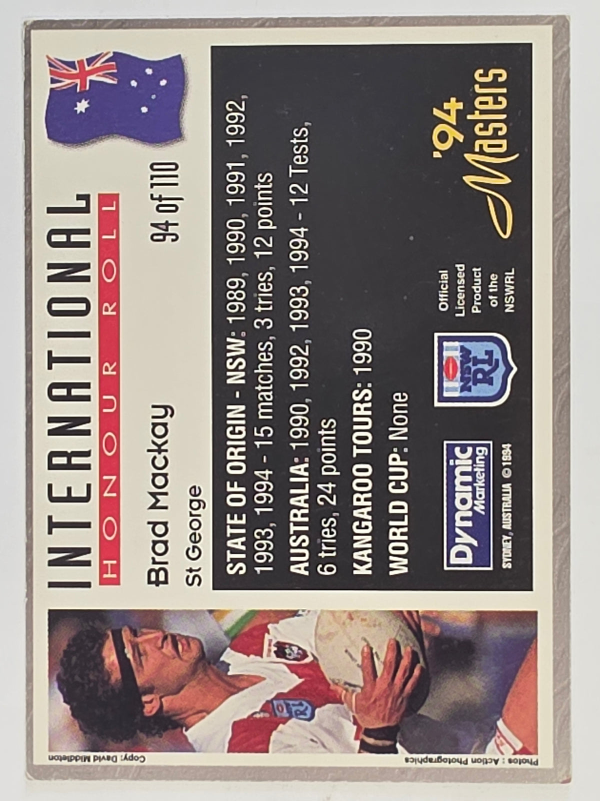 NRL 1994 Masters | #094 Brad Mackay | International Honour Roll