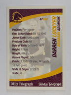 NRL 2008 Daily Telegraph | #006 | Darren Lockyer | Brisbane Broncos