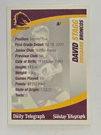 NRL 2008 Daily Telegraph | #008 | David Stagg | Brisbane Broncos