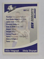 NRL 2008 Daily Telegraph | #018 | Ben Roberts | Canterbury Bankstown Bulldogs