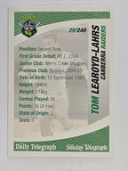 NRL 2008 Daily Telegraph | #029 | Tom Learoyd-Lahrs | Canberra Raiders