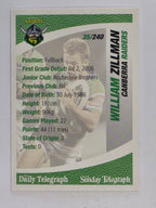 NRL 2008 Daily Telegraph | #035 | William Zillman | Canberra Raiders