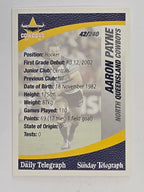 NRL 2008 Daily Telegraph | #042 | Aaron Payne | North Queensland Cowboys