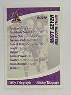 NRL 2008 Daily Telegraph | #064 | Matt Geyer | Melbourne Storm