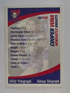 NRL 2008 Daily Telegraph | #082 | Cooper Vuna | Newcastle Knights