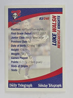 NRL 2008 Daily Telegraph | #083 | Luke Walsh | Newcastle Knights