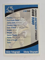 NRL 2008 Daily Telegraph | #110 | Greg Bird | Cronulla Sutherland Sharks
