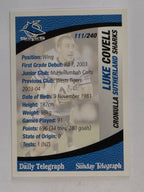 NRL 2008 Daily Telegraph | #111 | Luke Covell | Cronulla Sutherland Sharks