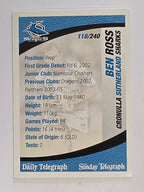 NRL 2008 Daily Telegraph | #118 | Ben Ross | Cronulla Sutherland Sharks