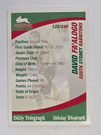 NRL 2008 Daily Telegraph | #122 | David Fa'alogo | South Sydney Rabbitohs