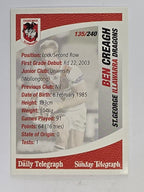 NRL 2008 Daily Telegraph | #135 | Ben Creagh | St George Illawarra Dragons