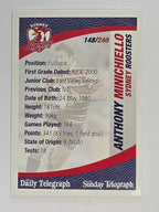 NRL 2008 Daily Telegraph | #148 | Anthony Minichiello | Sydney Roosters