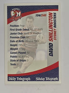NRL 2008 Daily Telegraph | #154 | David Shillington | Sydney Roosters
