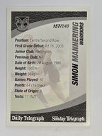 NRL 2008 Daily Telegraph | #157 | Simon Mannering | New Zealand Warriors
