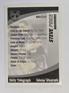 NRL 2008 Daily Telegraph | #161 | Steve Price | New Zealand Warriors