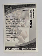 NRL 2008 Daily Telegraph | #166 | Manu Vatuvei | New Zealand Warriors
