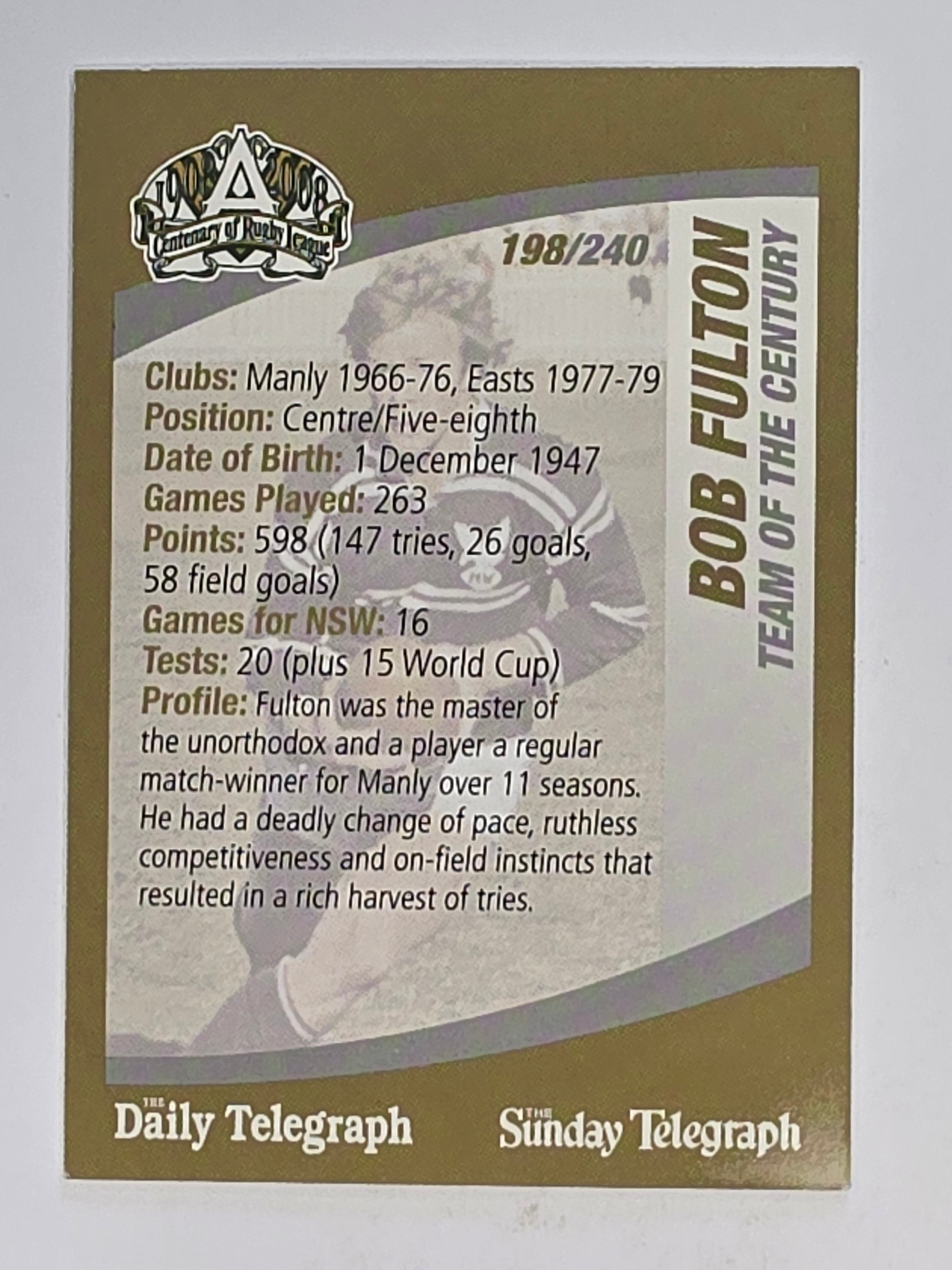 NRL 2008 Daily Telegraph | #198 | Bob Fulton Team of the Century