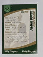 NRL 2008 Daily Telegraph | #230 | Frank Burge Record Breaker