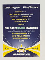 NRL 2011 Daily Telegraph | #041 Aaron Payne | North Queensland Cowboys