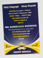 NRL 2011 Daily Telegraph | #042 Grant Rovelli | North Queensland Cowboys