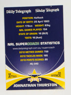 NRL 2011 Daily Telegraph | #046 Johnathan Thurston | North Queensland Cowboys