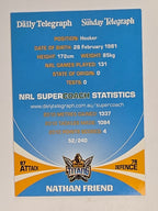NRL 2011 Daily Telegraph | #052 Nathan Friend | Gold Coast Titans