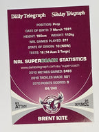 NRL 2011 Daily Telegraph | #064 Brent Kite | Manly Warringah Sea Eagles