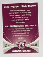 NRL 2011 Daily Telegraph | #069 Glenn Stewart | Manly Warringah Sea Eagles