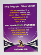 NRL 2011 Daily Telegraph | #073 Adam Blair | Melbourne Storm