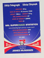 NRL 2011 Daily Telegraph | #091 James McManus | Newcastle Knights