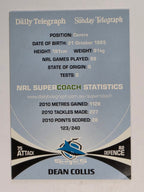 NRL 2011 Daily Telegraph | #123 Dean Collis | Cronulla Sutherland Sharks
